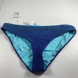 Trina Turk Women's Hipster Swim Bottoms Sz 8 Blue Ombre Crochet Brief Bikini NWT
